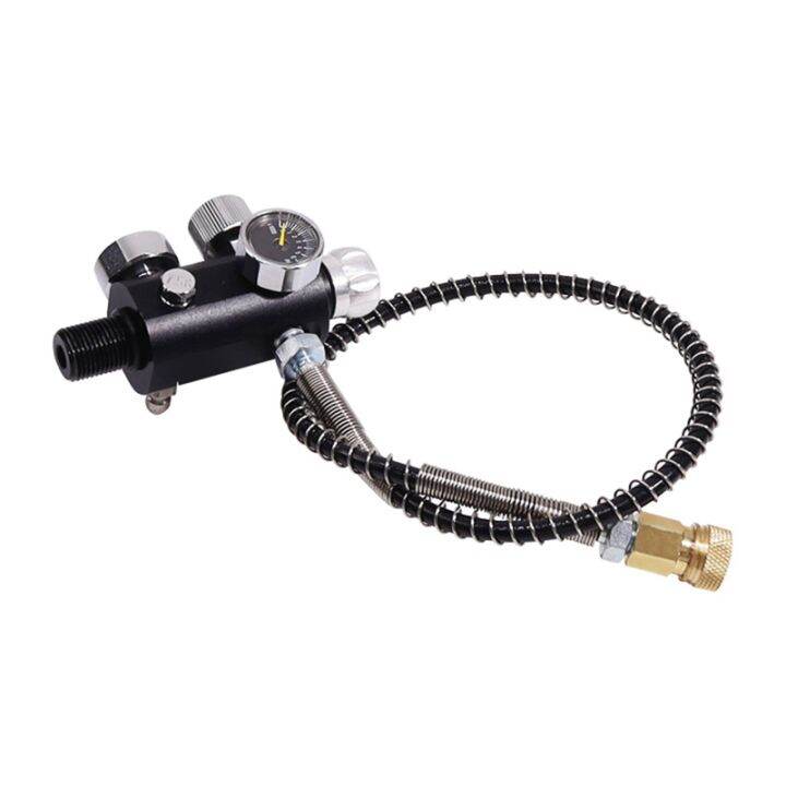 Valve Scuba Adapter with Gauge Tank Filling Station Refill for Air Tank