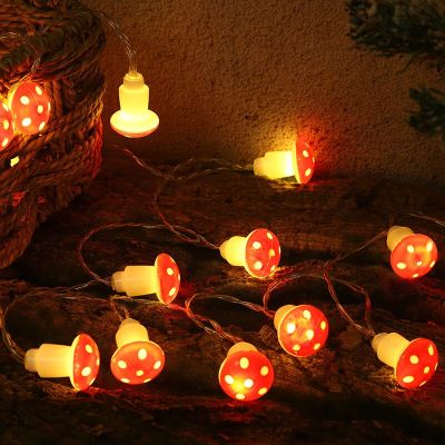 LED Fairy Mushroom Lights String 10leds 20leds Holiday Decoration Garland Lights for Christmas New Year Thanksgiving Home Party Fairy Lights