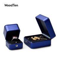 WoodTen แหวนสร้อยคอเครื่องประดับกล่องเก็บกล่องแสดงผู้ถือกล่องเครื่องประดับมัลติฟังก์ชั่ H111 H112