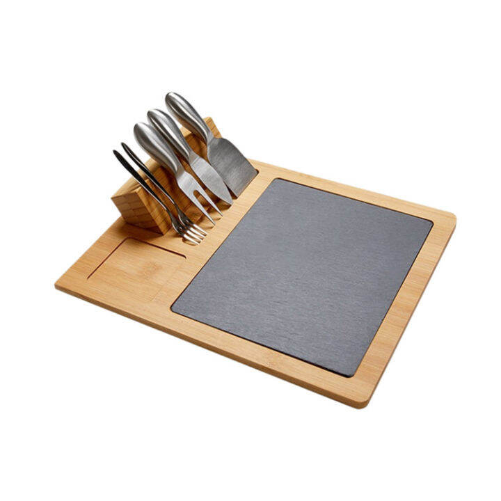 Cheese Board and Knives Set Unique Bamboo Cheese Board Charcuterie Board Set Cheese Platter