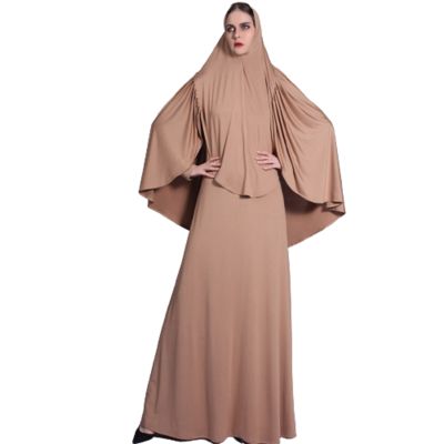 ผู้หญิง Eid Ramadan 2ชิ้นชุดสวดมนต์ชุดมุสลิมจีบ Hijab ผ้าพันคอ Abaya Jilbab Overhead Robe Kaftan อิสลามชุด