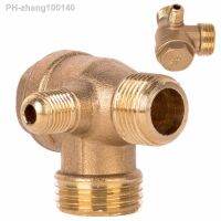 1pc New 3 Port Check Valve Brass Male Thread Check Valve Connector Tool For Air Compressor