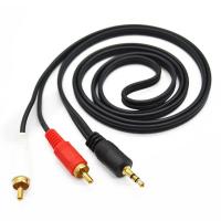 Mini 3.5mm Plug Jack to 2 RCA Male Music Stereo Audio Adaptor Cable Kabel Cord AUX for Mp3 TV Sound Speakers Cables