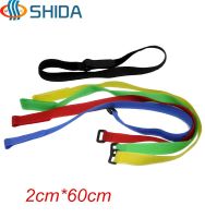 20pcs 2*60cm Colorful Reuseable Fixed Fastener Straps with Plastic Buckle Nylon Straps Self Adhesive Hook and Loop Cable Ties Cable Management