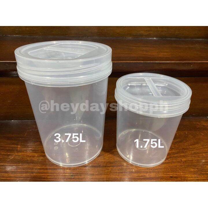 Plastic Canister 3.75L Clear Cover Container Food Grade Storage