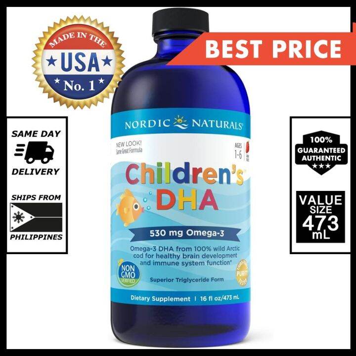 Nordic Naturals Children's DHA Liquid Omega3 DHA Fish Oil Supplement