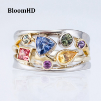 BloomHD สวยดอกไม้เครื่องประดับผู้หญิงแหวนเครื่องประดับขนาดแหวน6-10แต่งงานแหวนที่สวยงาม