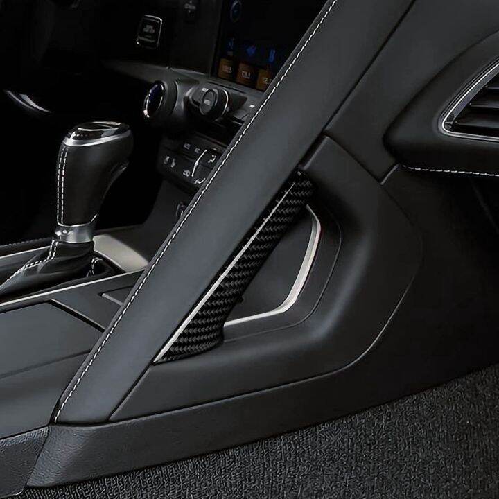 dvvbgfrdt-center-control-handle-cover-trims-sticker-decal-carbon-fiber-for-chevrolet-corvette-c7-2014-2019-black