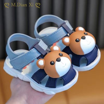 Baby Summer 3D Rabbit Bear Boys Girls Sandals Kids Cartoon PVC Non Slip Sandals Children Soft Bottom Hook Loop Kids Beach Shoes