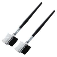 Women Double-Sides Brow Comb Eyebrow Brush Wood Holder Make-Up Cosmetic Makeup Tool 2Pcs Black