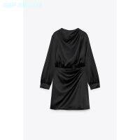 ZARAˉ New Spring And Summer Womens Temperament Sexy Black Satin Texture Short Dresses 2124799 800