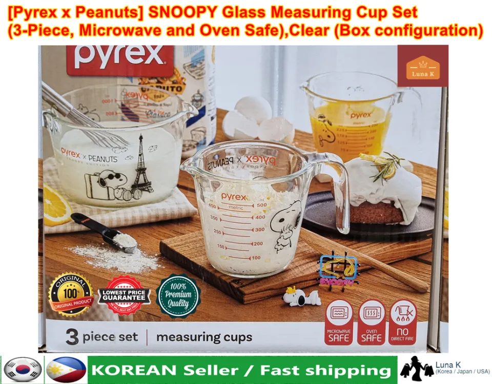 Pyrex Glass Measuring Cup Set (3-Piece, Microwave and Oven Safe