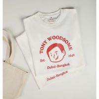 【New】เสื้อยืดสีขาว เสื้อยืดผู้ชาย เสื้อเชิ้ตแขนสั้น Tony Woodsome Dubai-Bangkok Shirt ผ้านุ่ม