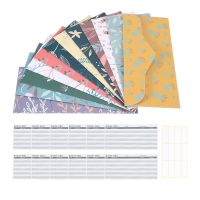 12 Pack Budget Envelopes Laminated Cash Envelope System for Money Savings with Budget Sheets for Finance Record