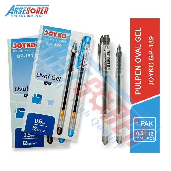 Aksesoren Pulpen Oval Gel Joyko GP189 [1 Pack/12 Pcs] / Ballpoint Gel