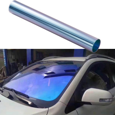 รถหน้าต่างย้อมสีฟอยล์ UV99 VLT60 ด้านหน้าหน้าต่างกระจกฟิล์มป้องกันพลังงานแสงอาทิตย์75เซนติเมตร X 3เมตร
