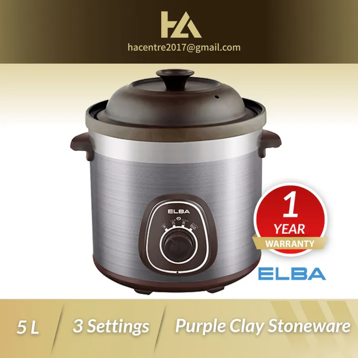 Electric Purple Clay Slow Cooker EPCC-J5033(GR) - Grey (5L/280W