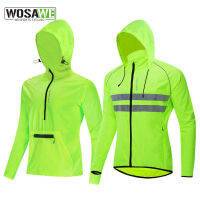 WOSAWE Windproof ผู้ชายขี่จักรยานแจ็คเก็ตกีฬาเสื้อผ้าสะท้อนแสงจักรยานดาวน์ฮิลล์เสื้อฝนขับไล่จักรยานยาวย์เสื้อกันลม