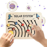 Montessori Wood Puzzle Solar 8 Planets Solar System Planets Wooden Puzzle Early Educational Wooden Toddler Birthday Gift Toy