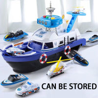 Kids Toys Simulation Track Inertia Boat Diecasts Vehicles Music Story Lighting Toy Ship Model Toy Car Parking Toys for Boys Gift