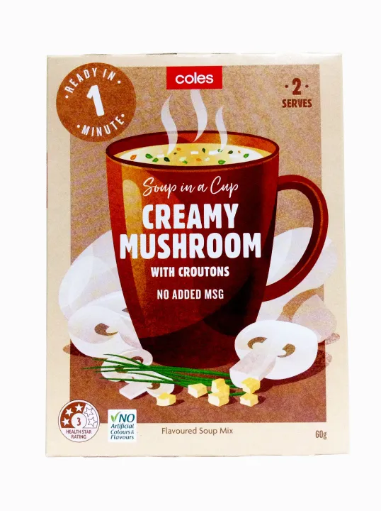 Coles Soup in a Cup Creamy Mushroom With Croutons 60g {Made in Australia} 1022 Lazada PH