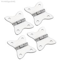 4pcs Butterfly Metal Hinges w/screws Cabinet Door Luggage Furniture 4 Holes Decor Silver Jewelry Box Wine Case Gift 37x30mm