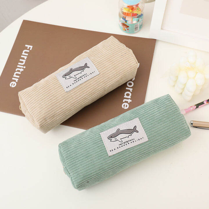 pencil-holder-with-kawaii-prints-pencil-pouch-corduroy-pen-case-cute-pencil-case-shark-stationery-holder