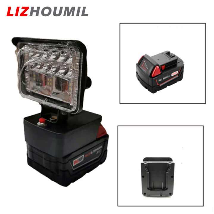 lizhoumil-ไฟเครื่องมือแอลอีดีใช้ได้กับมิลวอกี18v-แบตเตอรี่ลิเธียม-m18พร้อมไฟแฟลชโคมไฟกลางแจ้งอเนกประสงค์ปรับได้3โหมด