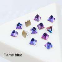 Blue Volcano Square Cone Shape Nail Art Flatback Rhinestones DIY Gold Back Fancy Glitter Diamond Gems Decor &amp; Crafts &amp; Garments