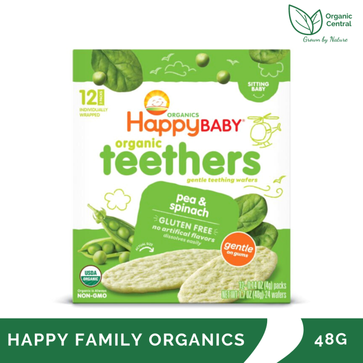 Happy Baby Organic Teethers Pea & Spinach 48g Lazada PH