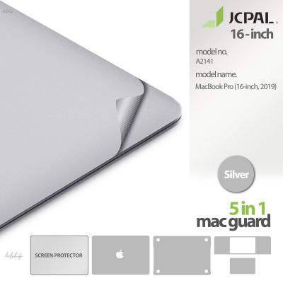 JCPAL ฟิล์มกันรอย MacBook Pro 16" MacGuard 5 in 1  [ฝาหลังจอ,ฟิมล์หน้าจอ,ที่รองมือ,Trackpad,ฝาล่าง] สินค้าคุณภาพสูง
