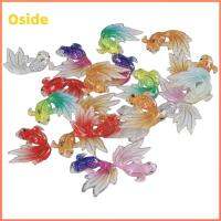 OSIDE 84pcs อะคริลิค จี้ปลาทองที่มีสีสัน สายรุ้งสีรุ้ง 0.7x1inch จี้ห้อยคอ สำหรับทำเครื่องประดับ ดีไอวาย สำหรับต่างหูสร้อยคอ