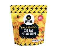 Irvins Salted Egg Zig Zag Potato Chips (Singapore Imported) เออร์วินส์ มันฝรั่งซิกแซก ทอดกรอบคลุกไข่เค็ม 105g.