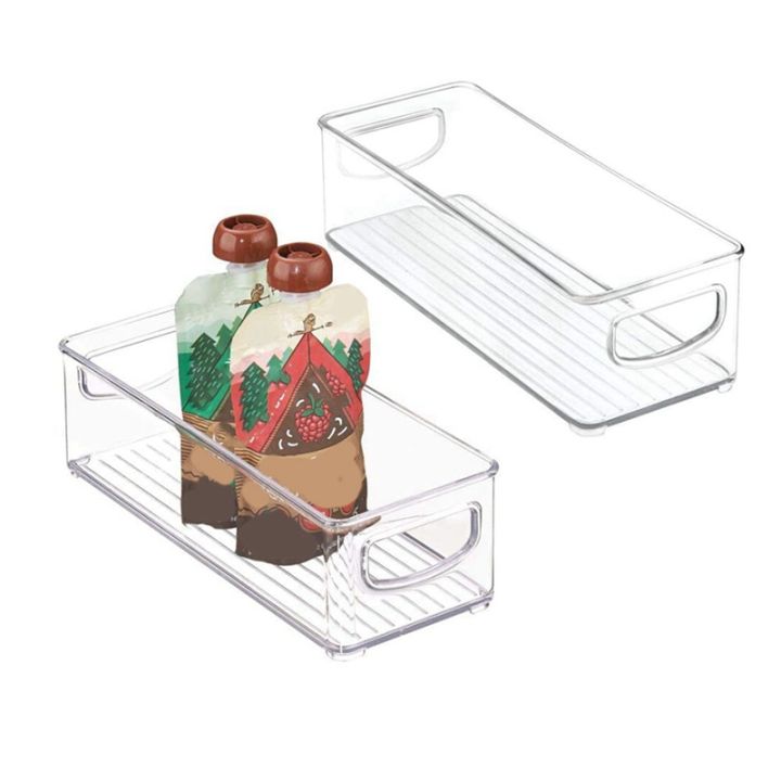 4pcs-stackable-plastic-food-storage-bin-with-handles-for-kitchen-pantry-cabinet-refrigerator-freezer-organizer