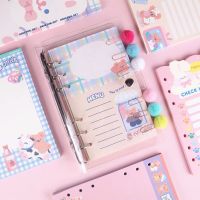 MINKYS 50 Sheets Kawaii Sugar Bear Rabbit A6 Notebook Paper Refill Spiral Binder Index Inside Page Daily Monthly Weekly Agenda Note Books Pads