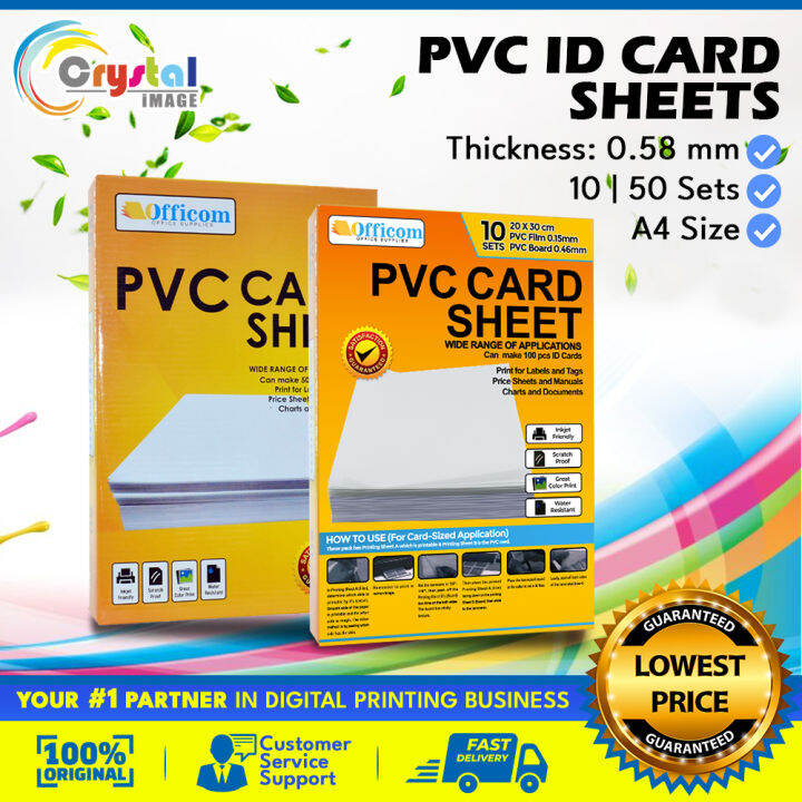 PVC Card Sheet Glossy 50sets/10sets A4 Size ID Making (Can Make