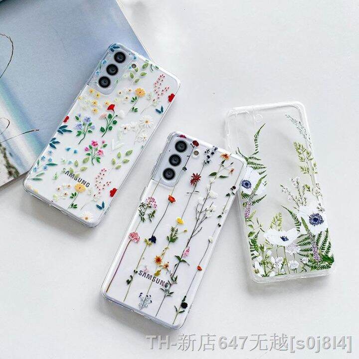 lz-cute-flower-painted-phone-case-for-samsung-s22-s21-s20fe-ultra-clear-silicone-soft-cases-for-samsung-galaxy-s23-plus-ultra-shell