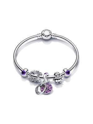 พร้อมส่ง Original ชุดสร้อยข้อมือคู่รักเงิน 925 ชุด ZT2037 ของขวัญอารมณ์คู่รัก Womens Bracelet Pandora_charm Women Jewellery Gift