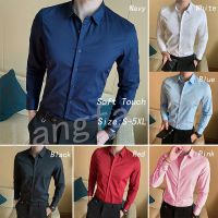 Men Shirt S-5XL Long Sleeve Shirt Men Slim Fit Business Formal Shirt Baju Lelaki