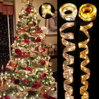 ริบบิ้นนางฟ้าแสงตกแต่งคริสต์มาสเครื่องประดับต้นคริสต์มาสสำหรับบ้านลานโบว์ไฟสตริง N Avidad นาตาลปีใหม่2023