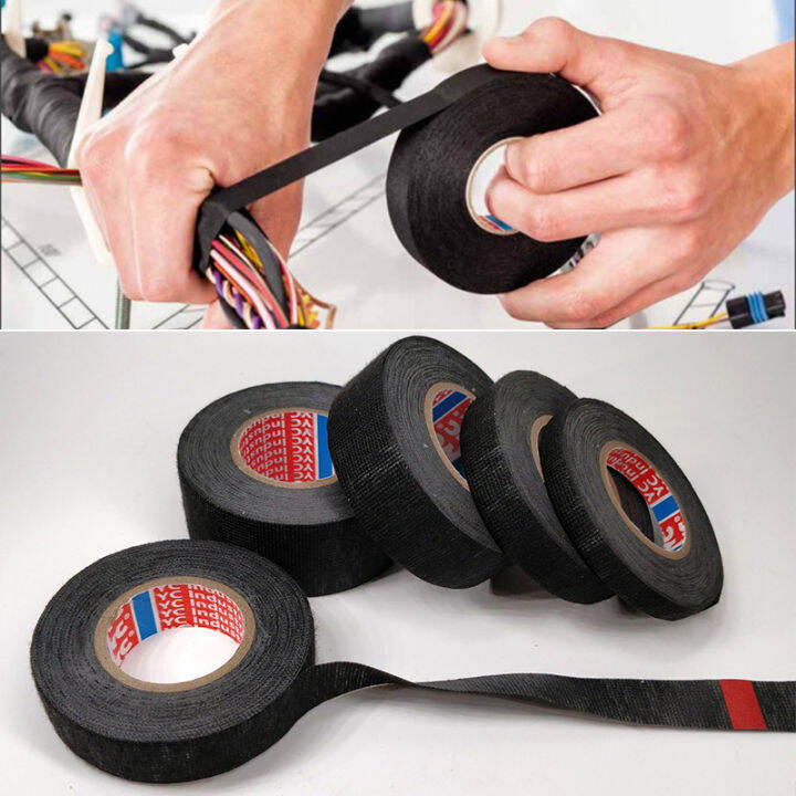 1pc-heat-resistant-adhesive-cloth-fabric-tape-for-car-auto-cable-harness-wiring-loom-protection-width-915192532mm-length-15m