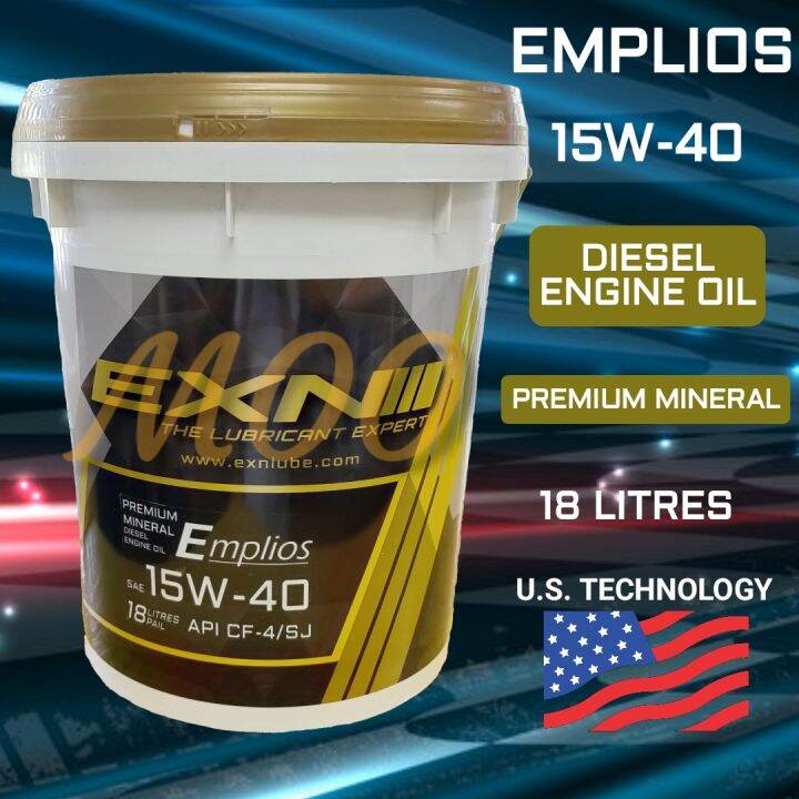 EXN EMPLIOS SAE 15W40 PREMIUM MINERAL DIESEL ENGINE OIL 18 LITRES API