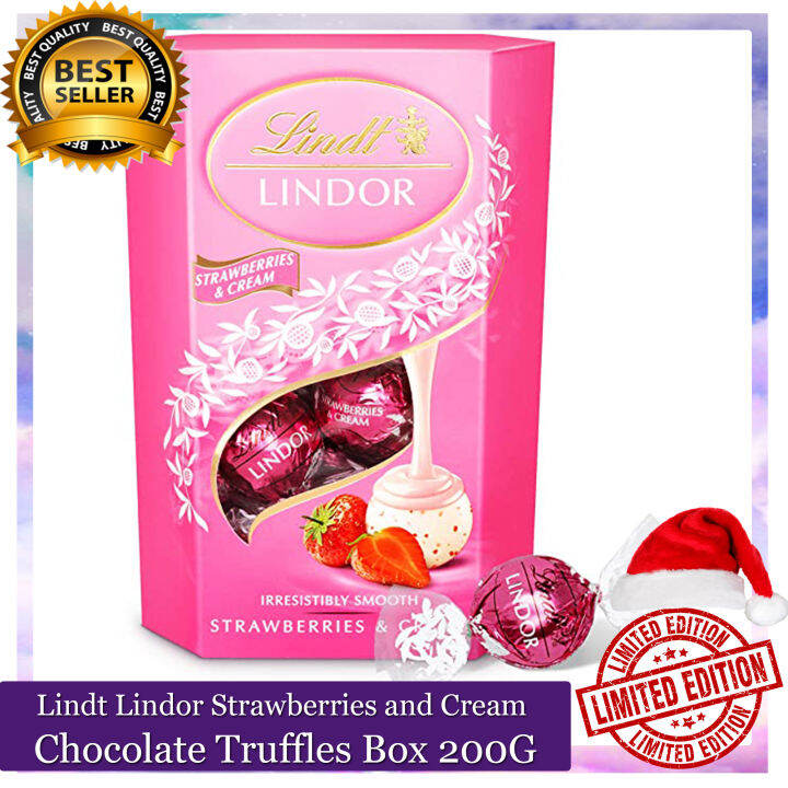 Lindt Lindor Strawberries And Cream Chocolate Truffles Box 200g Lazada Ph 9175