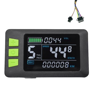 P3C LCD Display Dashboard Colorful Screen 24V 36V 48V 60V Electric Bike Meter Replacement Parts Accessories for Electric Scooter(SM Plug)