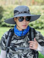 Big brim sun hat mens summer fishing outdoor breathable casual cool trend fisherman fishhook