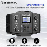 Saramonic SmartMixer 4C 4-Channel Microphone Mixer With 48V Phantom Power 3.5Mm TRS Input/output And XLR &amp; 6.35Mm Input Mini Audio Mixer With MONO/STEREO Mode For สัมภาษณ์ Field Production Studio Recording