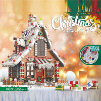 18021 vs 18022 Blocks Architecture Merry Christmas House Santa Claus Gingerbread Tree Building Blocks Bricks Toy For Kids Gift