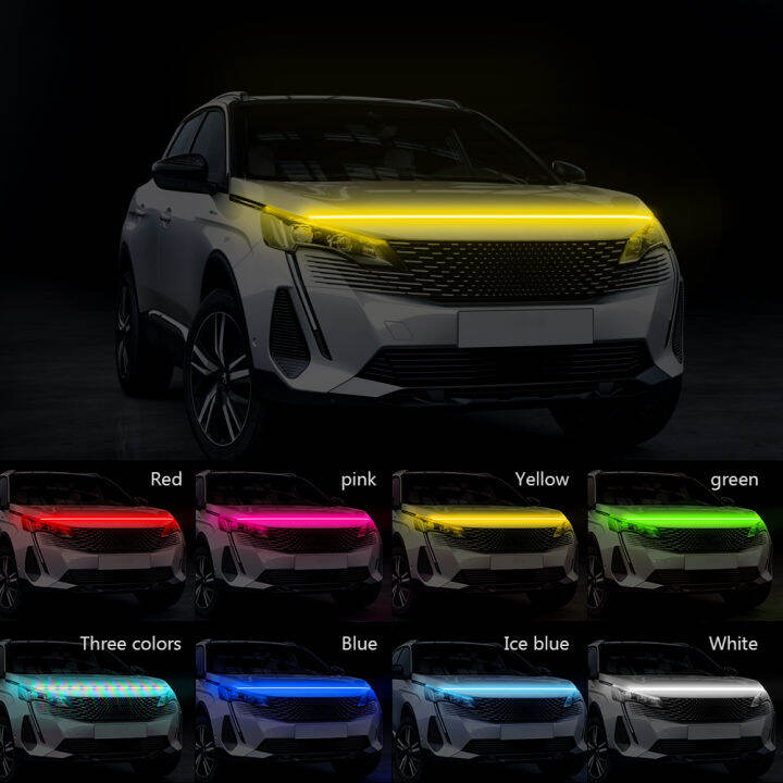 150180CM Flexible Car DRL Led Lights Strip For Hood Car Engine Cover Decoration Headlight