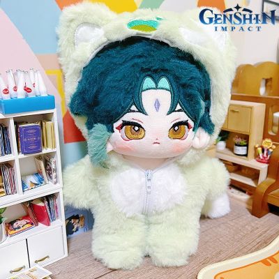 ตัวการ์ตูน Genshin Impact 20ซม. ตุ๊กตาผ้านิ่ม Kawaii เกมเสริมคอสเพลย์ Xiao,ของขวัญของเล่นตุ๊กตาแฟนของขวัญวันเกิด