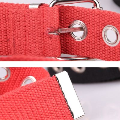 Women Belts Studded Grommet Holes Single Pin Buckle Belt